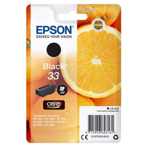 Cartuccia inkjet ink pigmentato Arance T33 Epson nero C13T33314012